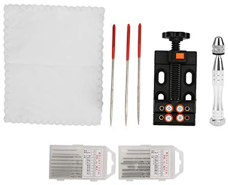 Taladro de Mano para la Fabricación de Joyas, Herramienta Perforación Joyas 26pcs Manejo Perforación a Mano Aleación Aluminio 0.5 Mm-3.0 Mm Taladro Manual para Resina, Madera, Plástico