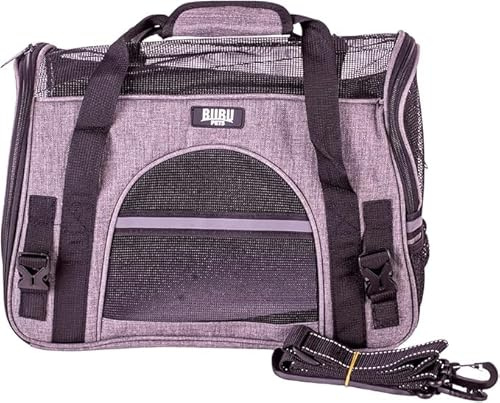 Quibropets Bubupets Transportín para Mascotas - Transportín para Perros y Gatos - Mochila de Viaje Resistente y Cómoda - 40x20x26 cm - hasta 8 kg - Gris