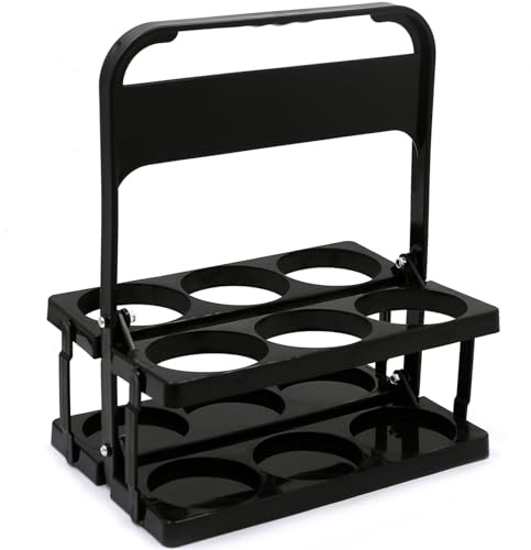 Getränketräger mit Griff, Cup-Träger für Getränke, Faltbarer Plastikbecher, wiederverwendbarer Halterträger mit Griff, (schwarz), 6-Pack-Bierflasche, wiederverwendbares Getränk