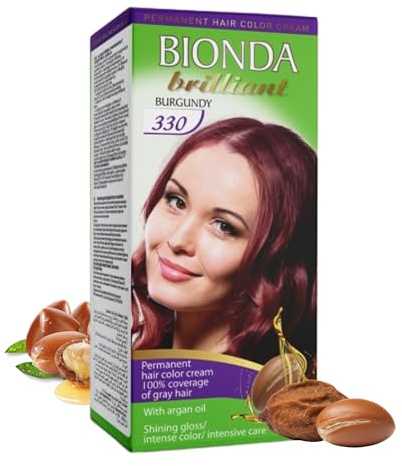 BIONDA Brilliant 330 Borgoña 100 ml Tinte Permanente Aceite de Argán