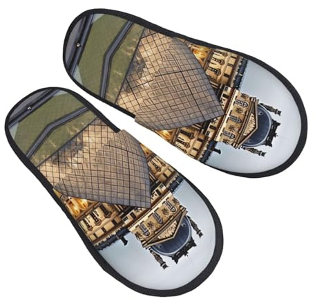 Slippers Museo Del Louvre En París Mullidas Pantuflas Suela De Goma Plush Shoes Para Hogar Dormitorio Otoño M