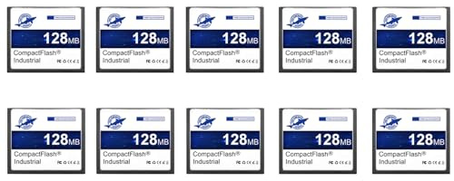 Dogfish Tarjeta de Memoria Compact Flash 128MB 10PACK, Industrial CF Memory Card, para Cámaras Antiguas DSLR y Equipos Industriales