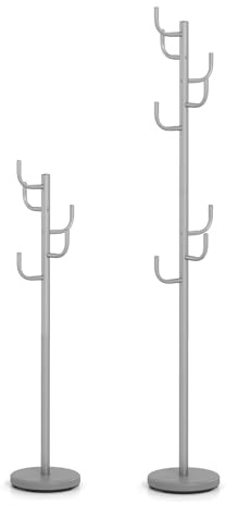 GIANTEX 175 cm garderobsstativ, höjdjusterbart klädställ med 8 krokar, fristående garderob för entré, sovrum och hall