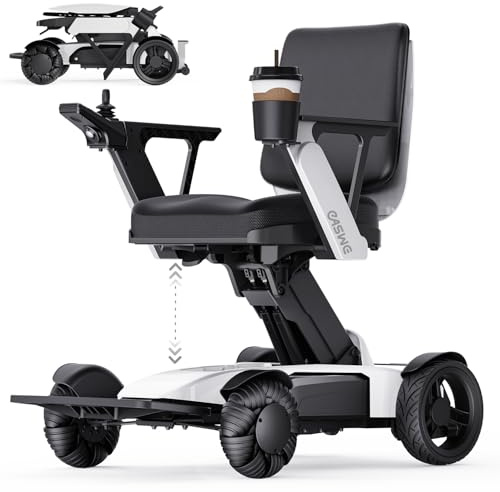 Easwe intelligenter Elektrorollstuhl für Erwachsene, höhenverstellbar 40–60 cm, mit Memory-Schaum-Sitz und Rückenlehne, 400W bürstenlose Motoren, faltbar (L10-DE-W)