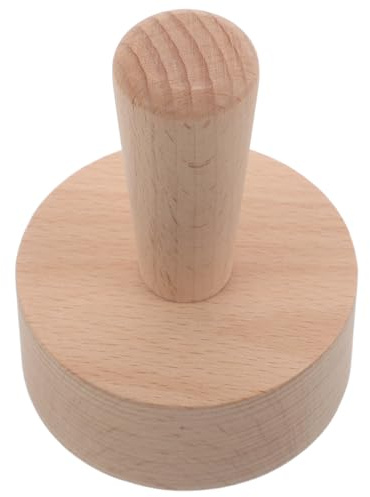 KICHOUSE Pressa per Crostate in Legno Naturale Stampo Rotondo per Crostatine Fai da Te Utensile da Cucina per Dessert Francesi e Cottura al Forno Sformatura Facile