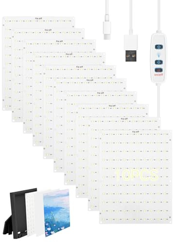 Lot de 10 cartes de rétroéclairage LED lithophane compatibles avec les impressions CMJN avec port USB C, pour imprimante 3D A1/A1/P1P/P1S/X1C/X1E AMS, art photographique en relief