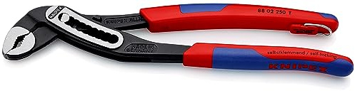 KNIPEX Alligator Wasserpumpenzange in Blister, 88 02 250 T BK | Mit schlanken Mehrkomponenten-Hüllen, Mit integrierter Befestigungsöse zum Anbringen einer Absturzsicherung