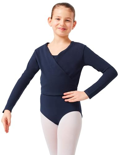 tanzmuster Ballett Wickeljacke Mädchen - Mandy - Gr. 92-170 - extra weicher Baumwollstoff - Ballettjacke zum Wickeln für Kinder