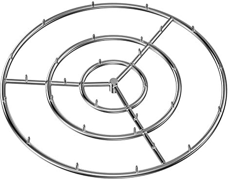 Skyflame Braciere in Acciaio Inox Rotonda 76,2 cm Jet Burner Anello, Alta Fiamma