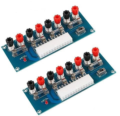 ARCELI 2 unids 24 Pines ATX Benchtop Adaptador de Alimentación Placa de Ordenador ATX Fuente de Alimentación Módulo Adaptador Breakout 12V 5V 3.3V