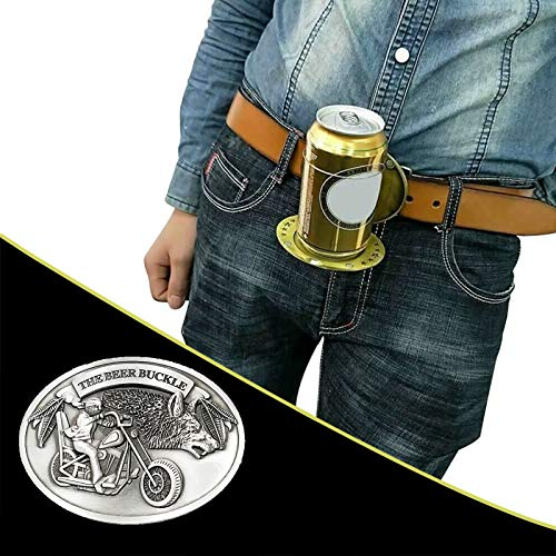 Hunpta @ Gürtelschnalle Flaschenschnalle Getränkehalter Bierholster, lustige Metall Gürtel Kopf, Damen und Herren Flasche Schnalle Bier Halter, Geeignet für Grill, Bar, Party, Fußballspiel