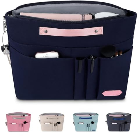 Taschenorganizer für longchamp tasche le pliage: Taschen Organizer Shopper | Handtaschen Organizer mit Reißverschlusstasche für Damen Tote Bag Organizer, Wasserdichter Polyester Taschenorganizer Shopper