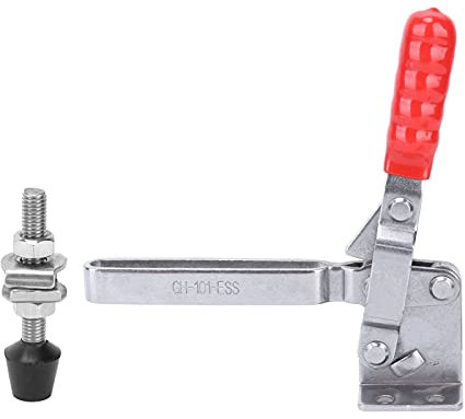 Quick Release Mini Toggle Clamp Fixture，Toggle Clamp Horizontal Quick Release Clamp Welding Clamp 180kg / 396.8lb Holding Capacity Fixture Hand Tools Clamping Accessory GH 101ESS Stainless Steel,Fixtu