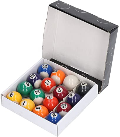 SPYMINNPOO Mini Billardkugeln, 16 StüCk Mini Billardkugeln, Schlagfestes, Umweltfreundliches Harz, Kleines Billardkugel-Set FüR Kinderspielzimmer, 32 Mm