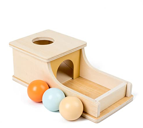 Busy edition Montessori Toys for Babies 6-12 Months Object Permanence Box Wooden Ball Drop Toy Play for 6 Month 1 2 3 Year Old Toddlers Infant Early Age Toy