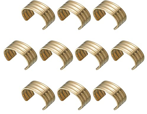 sourcing map 50 Stück Endkappen Schmuck Kordelenden Leder Seil Clip Zylindrisch Quasten Crimpen Schnurkrämpfe Lederschnur Verschluss für DIY Schlüsselband Schmuck Herstellung Kupfer Ton