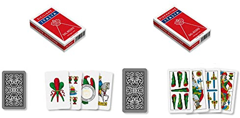 Dal Negro - Mazzo di carte Sicilliane Italia, composto da 40 carte in cartoncino, ideali per giocare a scopa e briscola. & Mazzo di carte Piacentine Italia, composto da 40 carte in cartoncino