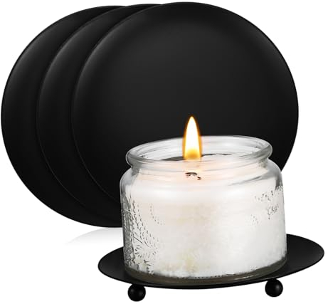 Cabilock 4pièces Support De Bougie Fer Lot de Disques Décoratifs Élégants pour Bougies Pilier pour Mariages Fêtes Et Décorations Intérieur