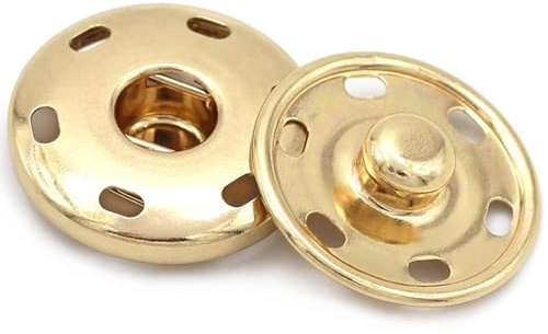 Flying Horse66 Metal Sew-On Snap Fasteners, 19mm Brass Snap Buttons, Gold | 20 Sets Metal Sew-On Snap, Press Studs Buttons