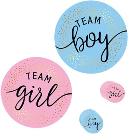 144 Stücke Boy or Girl Baby Party Dekoration, Gender Reveal Party Boy Or Girl Deko Sticker Runde, Geschlecht Verkünden für Baby Shower Geschlechtsverkündung