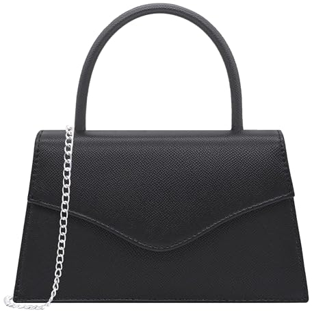 Milisente Damen Abendtasche Bridal Party Clutch Purses Cocktail Prom Handtaschen mit Kunstleder(Embossed Black)