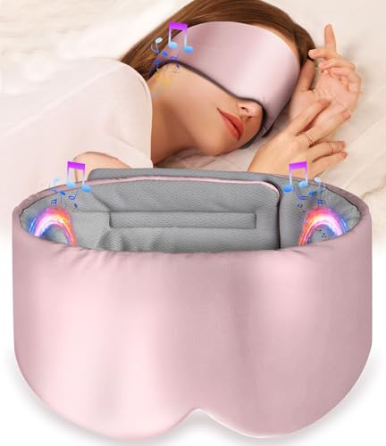 LC-dolida Bluetooth Antifaz para dormir, Auriculares para Dormir Anti-Luz Máscara de Dormir Sin Presión Ocular para Mujeres y Hombres, Auriculares para Dormir en Viajes, Turnos de Noche, Oficina