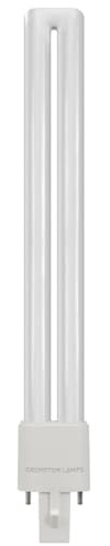 Crompton Lamps LED PLS 5W G23 Single Turn S-Type Direct to Mains (11W Equivalent) 4000K Cool White Opal 700lm 2-Pin Push Fit Light Bulb