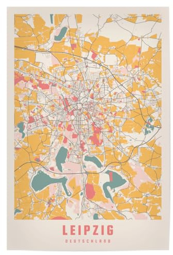 artboxONE Poster 60x40 cm Städte/Weitere Leipzig als Stadtplan - Bild leipzig city leibzsch leipzig