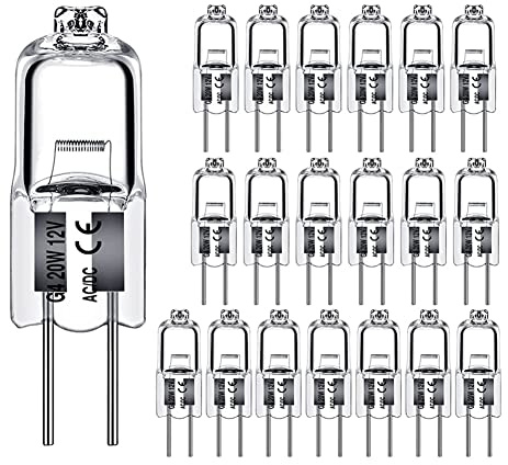 HOMEDEK 40 STÜCKE G4 12 V 20 W Halogenlampe G4 12 V Birne Eingesetzte Perlen Kristalllampe Halogenlampe 20 W 12 V Halogenbirnen