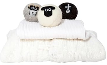 Wool Dryer Balls, Pack of 3 Classic Mixed Sheep Felted Laundry Balls, Reusable, Chemical Free Laundry, Natural Fabric Softener