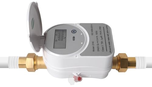 Tuya Zigbee intelligenter Ultraschall-ventilgesteuerter Wasserzähler, LCD-Datumsanzeige/Schwellenwertalarme, Wassermengenmessung, Wassermengen-Durchflussverbrauch IP68, Tuya Zigbee Hub erforderlich