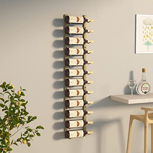 Xichuzi Wand-Weinregal für 12 Flaschen Golden Eisen, Flaschenregal, Weinhalter Wand, Flaschen Regal, Flaschenhalter Wein, Bar Regal Wand, Wine Holder, Weinflaschenregal