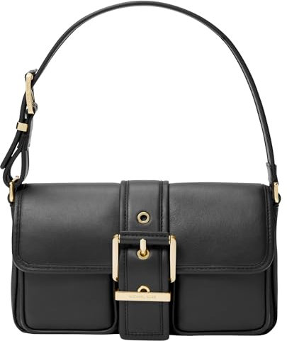 Michael Kors Damen Colby Medium Shoulder Bag Schulterhandtasche, Goldfarbene Metallteile/Schwarz