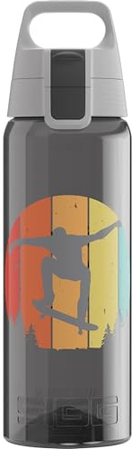 Sigg - Tritan Trinkflasche - Total Color ONE Skate - Für Kohlensäurehaltige Getränke Geeignet - Spülmaschinenfest - Auslaufsicher - Leicht - BPA-frei - Anthracite - 0.6L