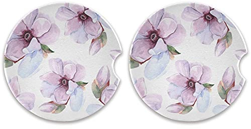 Posavasos románticos de cerámica absorbente con base de corcho para portavasos y bebidas, 2 posavasos de cerámica absorbentes con base de corcho para portavasos universales de coche