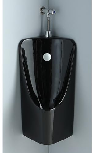 CHZDPP Urinoir pour Homme Urinoir d'angle pour Homme dans la Salle de Bain, Urinoir Mural pour Homme avec Tube Long, Urinaux Portables pour Garage, Usine, école, Prison(Black)