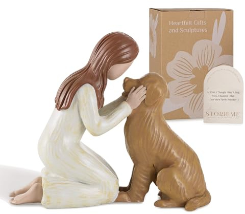Storieme Golden Retriever Figur Geschenk: Handbemalte Hund Geschenke für Hundebesitzer zum Geburtstag Weihnachten Freundschaft (11cm x 13.2cm)