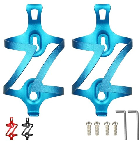 aiGear Bike Water Bottle Holder/Bottle Cage Blue Aluminum 2 Packs