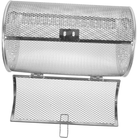 HOLIDYOYO Panier Rôtissoire INOX pour Four et Barbecue Panier à Friteuse Rotatif Polyvalent pour Légumes Viandes Fruits à Coque Accessoire Cuisine et Réutilisable