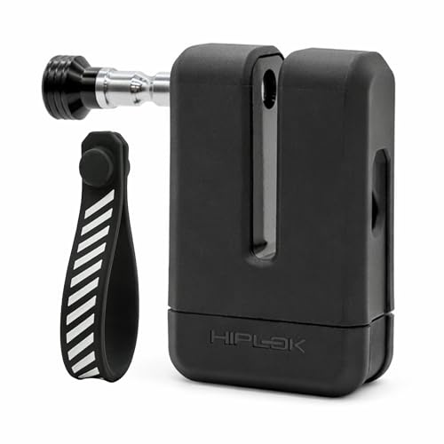 Hiplok MD1000 Motorcycle Disc Lock - Anti Angle Grinder, Sold Secure Diamond and Art 4 Star Rated Security, 12mm Hardened Steel Pin, Carry Case and Reminder Tags Included (Black)