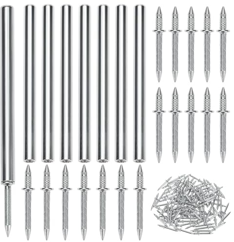 QWORK® 700 Piezas clavos zócalo de doble cabeza, clavos de doble cabeza sin costura, para zócalos y muebles de contrachapado