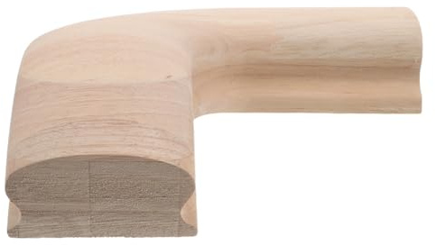 jojofuny Connettore a Gomito per Corrimano in Legno Massello di Gomma 45x75 Mm, Accessorio Angolare per Ringhiera Scale Destra, Pezzo Sostitutivo per Ristrutturazioni Fai da Te Bordi