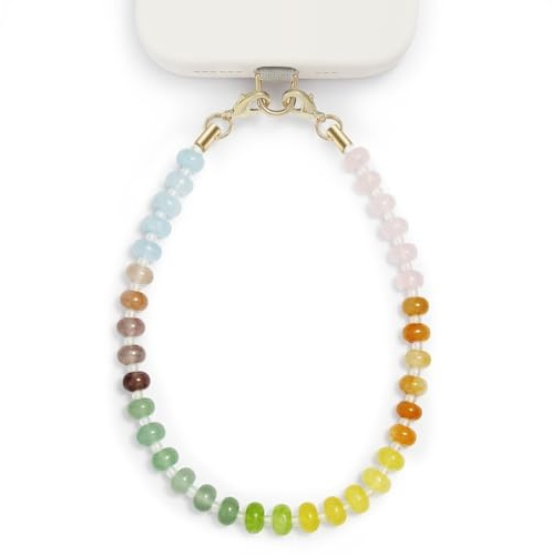 FooYee Phone Charm With Natural Stone Beads, Beaded Lanyard Wrist Strap, Anti-Lost Women Phone Accessories For Mobile, Wallet, Handbag Decoration