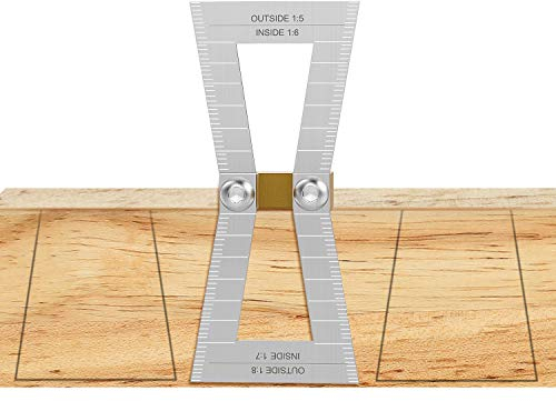 Schwalbenschwanz Marker, Housolution Hand geschnitten Holz Gelenke Lehre Schwalbenschwanz Guide Tool, Schwalbenschwanz Vorlage Größe 1: 5-1: 6 und 1: 7-1: 8 für Holzbearbeitung - Silber