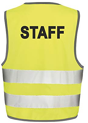 Fashion Graphic Gilet Alta visibilità Security Sicurezza Staff Crew Catarifrangente Giubbotto ISO EN20471 (L/XL)