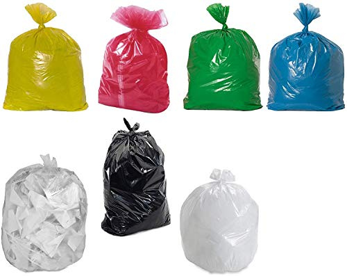 BLACK & COLOURED STRONG REFUSE SACKS BAGS BIN LINERS RUBBISH BAGS UK MADE (Red, 3)