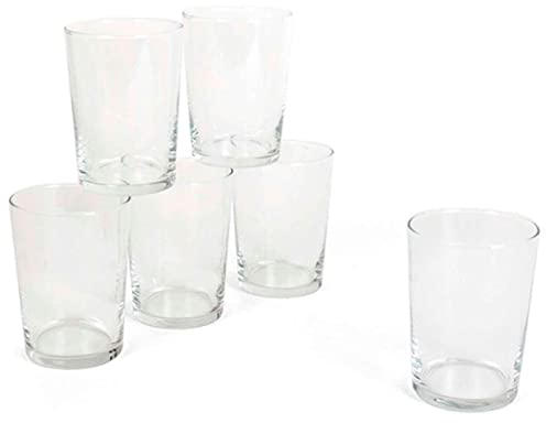 Tradineur - Juego de 12 vasos, 50 cl Bodega, pack vasos de cristal templado, resistente, ligero, aptos para lavavajillas, 12 x 9 cm