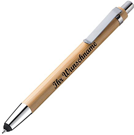 10x Holz Touchpen-Kugelschreiber aus Bambus mit Gravur