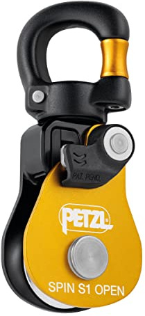 Petzl, Spin S1 Open, Hocheffiziente Riemenscheibe Mit Drehscheibe, Gelb, U, Unisex-Adult