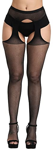 Genérico Medias Rejilla Mujer Medias de Red Sexy Pantys de Rejilla Medias de Tirantes